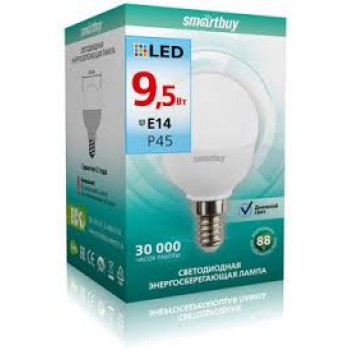 Лампа Smartbuy-P45-9,5W/4000/E14