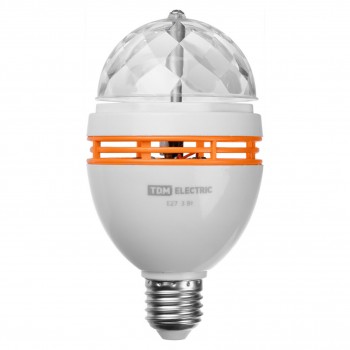Диско-лампа ДЛ-01 с цоколем Е27, 3Вт, RGB SQ 0361-0500